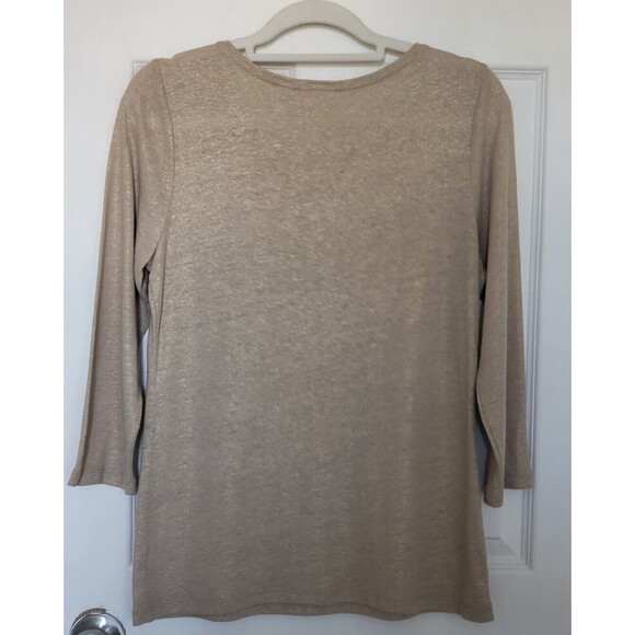 Chico's Long-sleeve Blouse Beige Size 4 (Chico's Size 0) - Picture 2 of 3